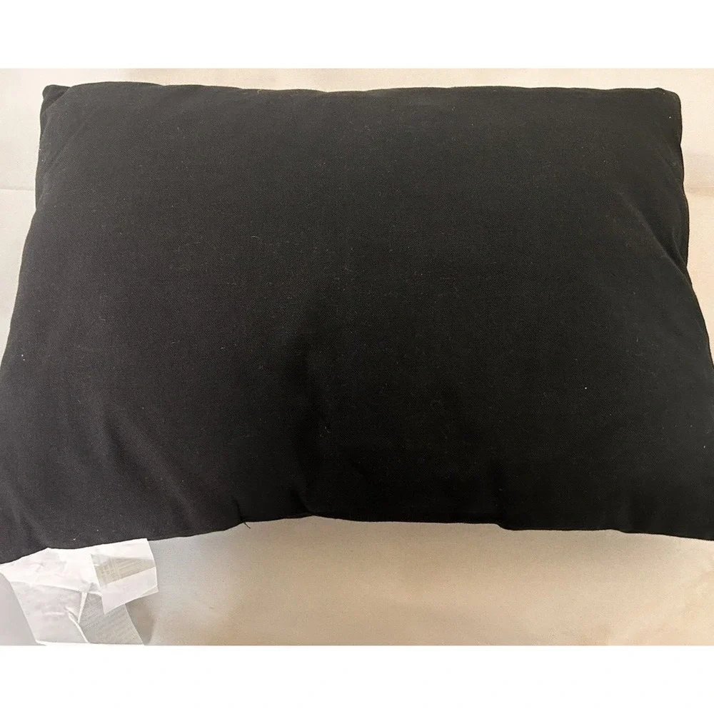 Halloween Embroidered Skeleton Pumpkin Pillow Black‎ White Orange 14 X 20 New!
